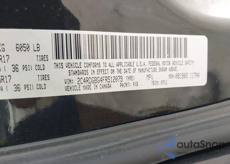 2015 Dodge Grand Caravan Se z USA, uszkodzony, nr VIN 2C4RDGBG4FR512079